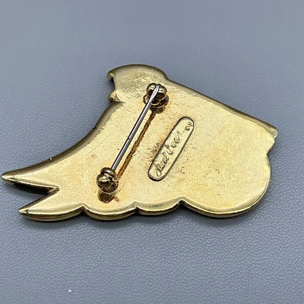 Laurel Burch Brooch Women Gold Winged Cat Spotted Mythical Creature Vintage - Picture 6 of 7